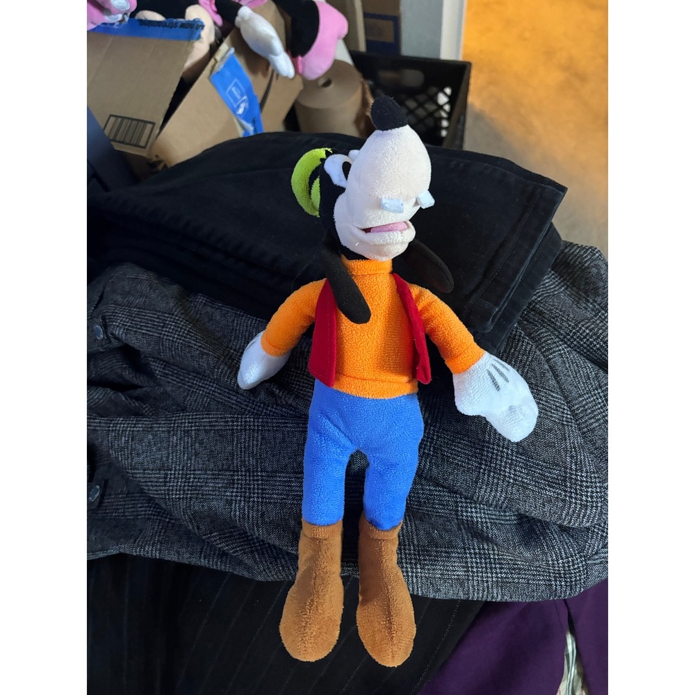 Disney Goofy Plush Stuffed Animal Classic Orange Shirt Blue Pants Just Play